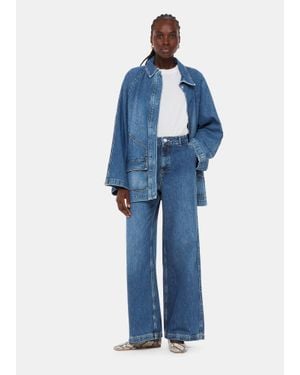 Whistles Wide Leg High Waist Jean - Blue