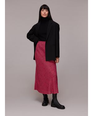 Whistles Abstract Snake Bias Cut Skirt - Pink