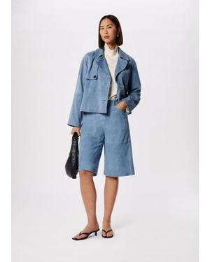 Whistles Suede Longline Short - Blue