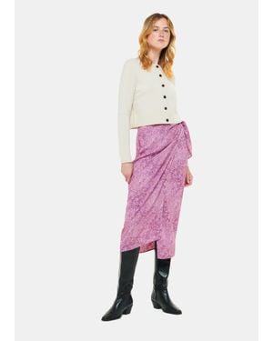 Whistles Diagonal Snake Tie Side Skirt - Pink