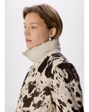 Whistles Cow Print Zip Jacket - Natural