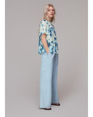 Whistles Tie Dye Textured Blouse - Blue