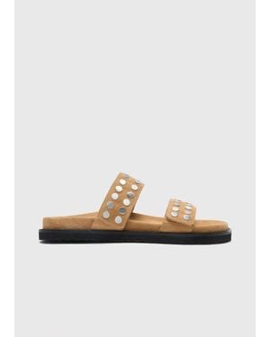 Whistles Studded Slider - White