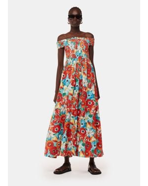 Whistles Blossom Tulips Bardot Dress - White