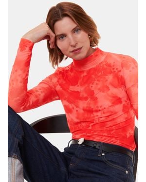 Whistles Blurred Blooms Mesh Top