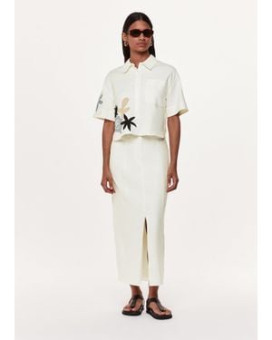 Whistles Linen Blend Maxi Skirt - Natural