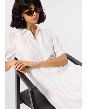 Whistles Textured Drop Waist Midi Dress - White
