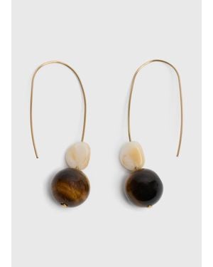 Whistles Beaded Wire Hoop Earring - White