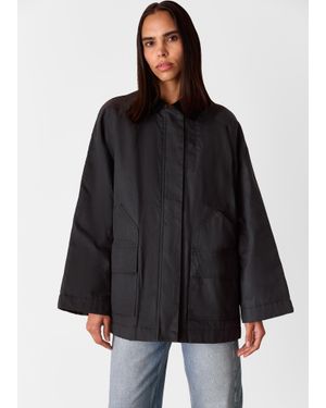Whistles Fern Waxed Barn Jacket - Black
