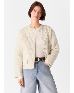 Whistles Maya Cotton Quilted Jacket - Natural
