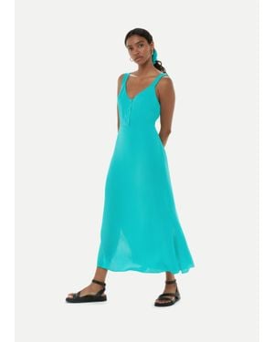 Whistles Andie Button Dress - Blue