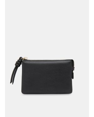 Whistles Knotted Zip Pull Purse - Black