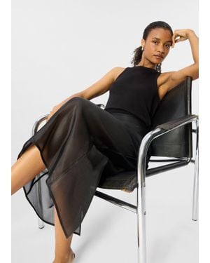 Whistles Organza Column Midi Skirt - Green