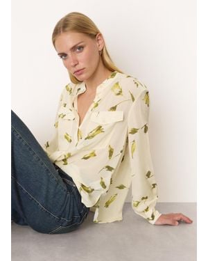 Whistles Floral Utility Blouse - Blue