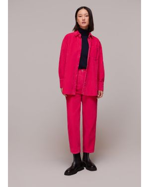 Whistles Cord High Waist Barrel Jean - Pink
