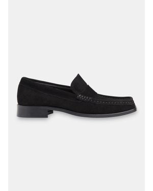 Whistles Mora Suede Square Toe Loafer - Black