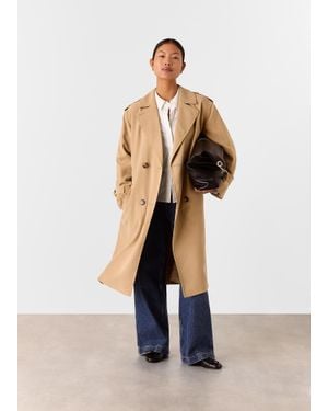 Whistles Petite Riley Trench Coat - White