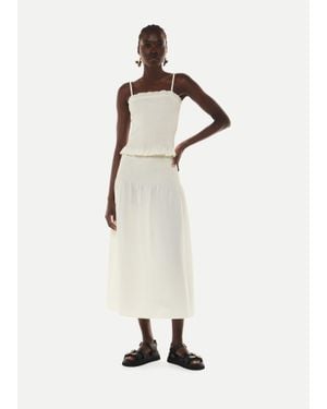 Whistles Detachable Lois Crinkle Top - White