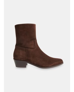Whistles Suede Clean Western Boot - Brown