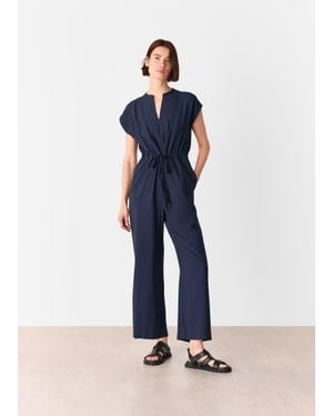 Whistles Sleeveless Drawstring Jumpsuit - Blue