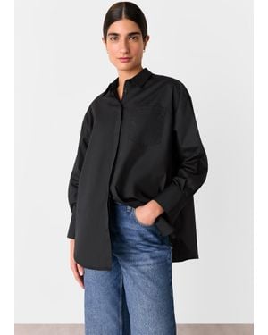Whistles Oversized Cotton Shirt - Black