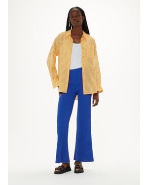 Whistles Knitted Kick Flare Trouser - Blue