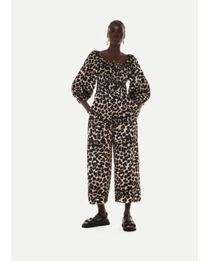 Whistles Leopard Spot Jumpsuit - Black