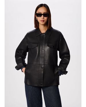 Whistles Clean Bonded Leather Jacket - Black