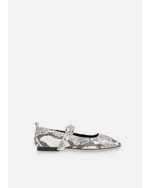 Whistles Elba Snake Ballet Pump - White