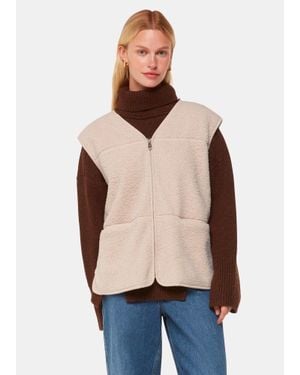 Whistles Josie Fleece Gilet - Natural