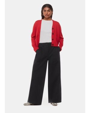 Whistles Petite Ruth Relaxed Leg Trouser - Red
