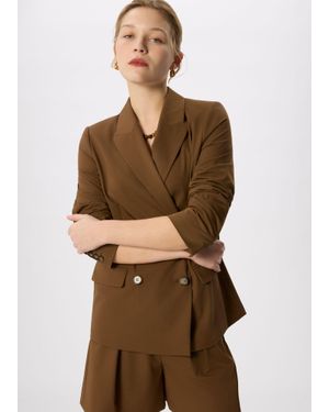 Whistles Double Breasted Blazer - Brown