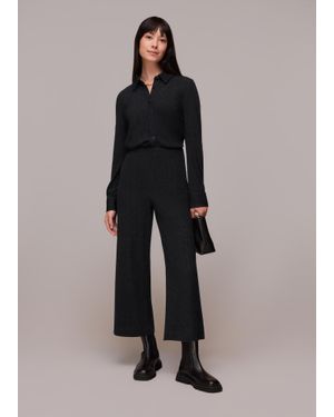 Whistles Sparkle Cropped Trouser - Black