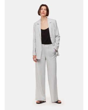 Whistles Luna Stripe Trouser - White