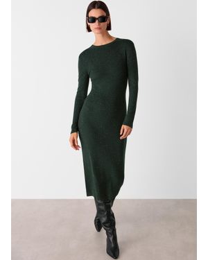 Whistles Annie Sparkle Knit Dress - Green