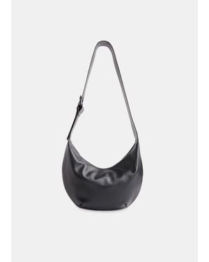 Whistles Curved Leather Crossbody Bag - White