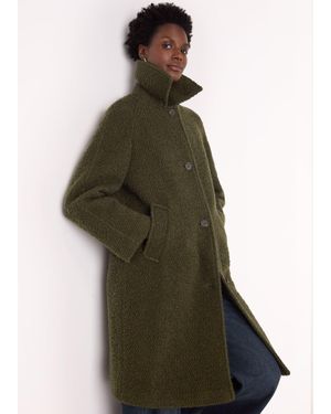 Whistles Romy Boucle Coat - Green