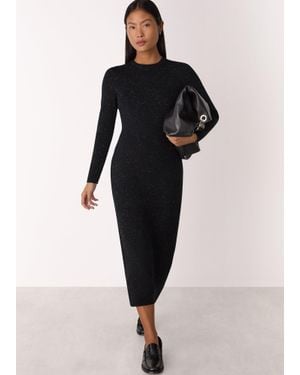 Whistles Petite Annie Sparkle Knit Dress - Black