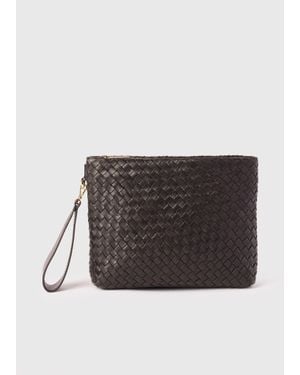 Whistles Avah Woven Zip Clutch - Black