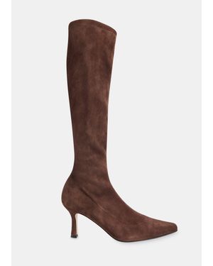 Whistles Hera Stretch Suede Boot - Brown