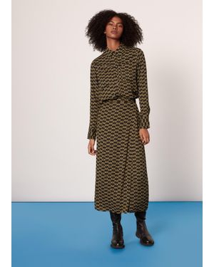 Whistles Tangle Check Wrap Skirt - Natural