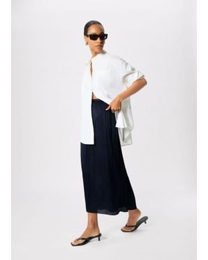 Whistles Plisse Column Midi Skirt - White