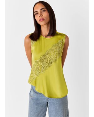 Whistles Immie Lace Detail Tank - Yellow