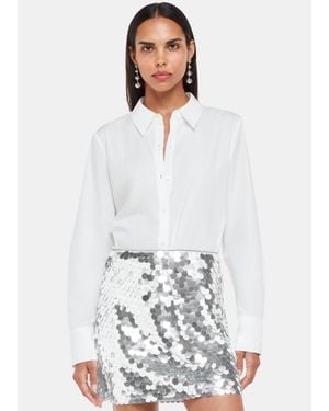 Whistles Sequin Disc Mini Skirt - White