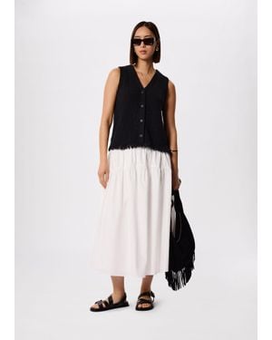 Whistles Tier Hem Cotton Skirt - White
