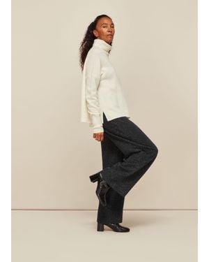 Whistles Sparkle Ponte Wide Leg Trouser - Natural