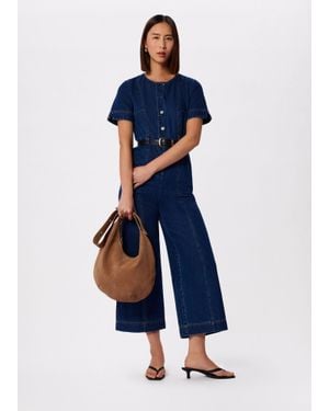 Whistles Button Down Jumpsuit - Blue