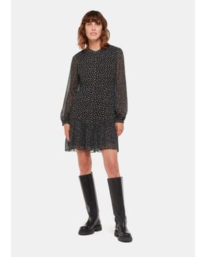 Whistles Speckled Polka Dot Dress - Black