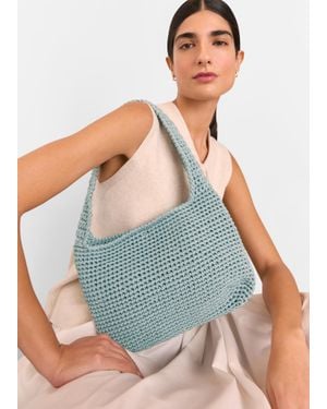 Whistles Adaline Crochet Shoulder Bag - Blue