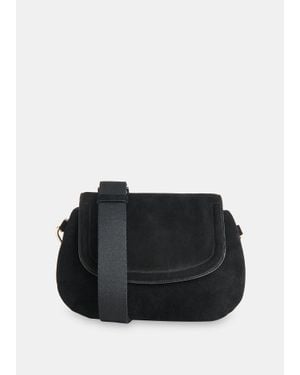 Whistles Nala Suede Crossbody Bag - Black